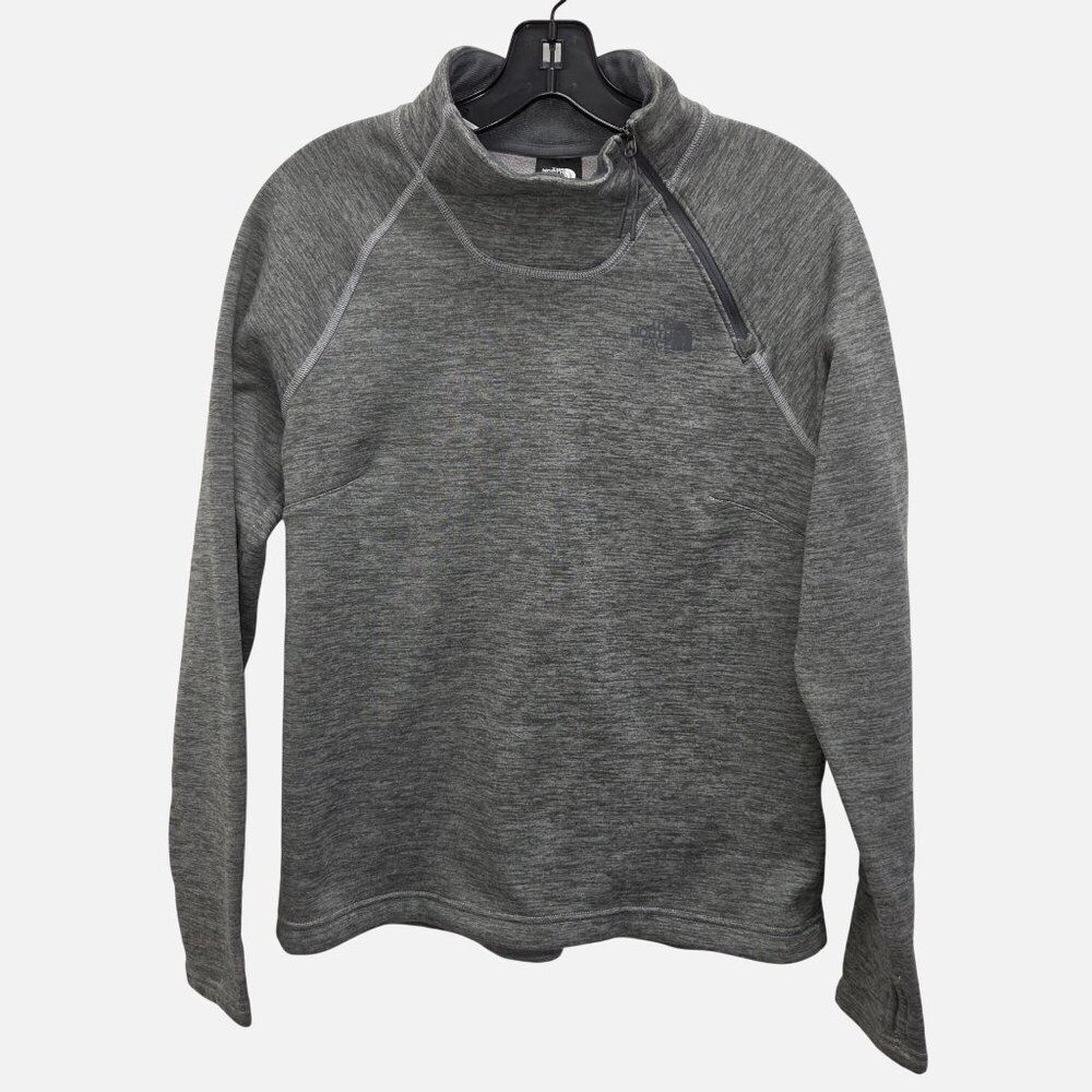 The North Face M Canyonlands 1/4 Zip Pullover Gray Heather Stretch Fleece 3285